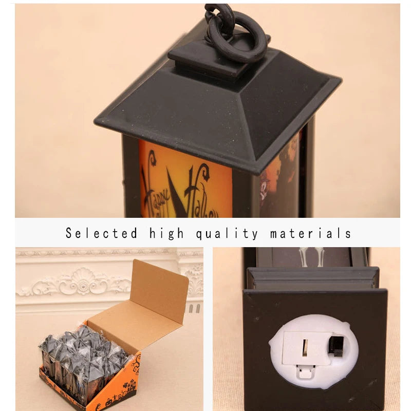 Halloween Portable LED Lanterns Witch Castle Ghost Pumpkin Decor for Parties Events Lighthouse-Inspired Atmosphere Perfect Gift