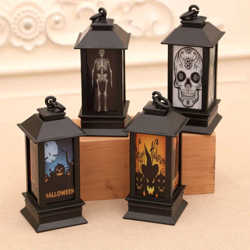 Halloween Portable LED Lanterns Witch Castle Ghost Pumpkin Decor for Parties Events Lighthouse-Inspired Atmosphere Perfect Gift