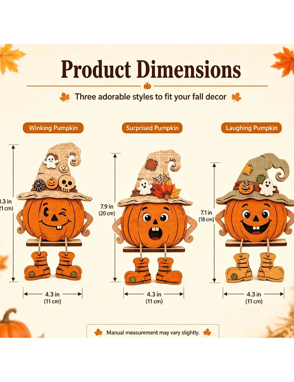 Autumn Wooden Wall Decoration, Harvest Pumpkins, Maple Leaves, Halloween Home Decoration, Decorative Signs and Plaques