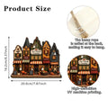 Halloween Town Wooden Ornaments 2D Wooden Ghost Castle Pumpkin House Style Courtyard Entrance Wall Decoration Doorplate